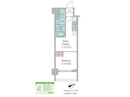 ドゥーエ西馬込II(1DK/2階)の間取り写真