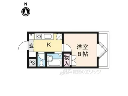 リバーサイド高野(1K/2階)の間取り写真