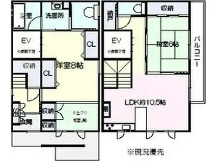 ファニー・プラザ(2LDK/1階)の間取り写真