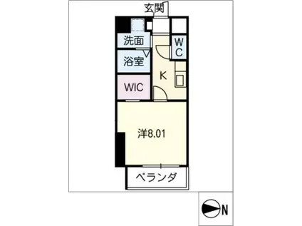 グランド リュイソー(1K/3階)の間取り写真