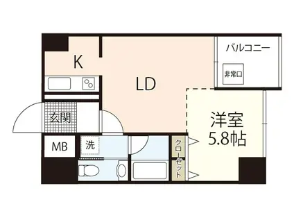 MK-HOUSE(1LDK/5階)の間取り写真
