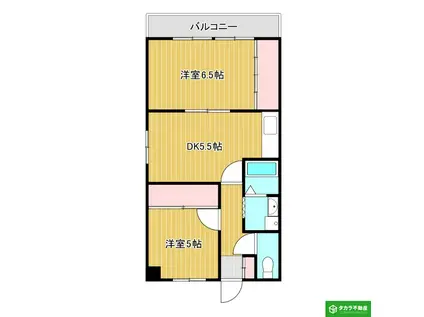 レジデンス賀来(2DK/3階)の間取り写真