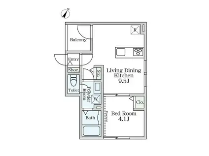 MAISON DE SERENITE大崎(1LDK/2階)の間取り写真
