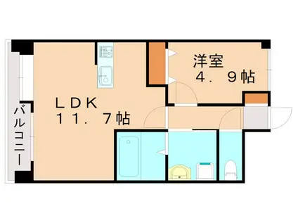 J-スクエア(1LDK/2階)の間取り写真