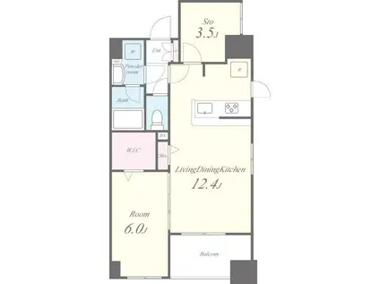 AVENIR東麻布(1SLDK/2階)の間取り写真