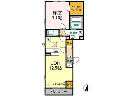 DL カサ・デ・アンジェラ(1LDK/2階)の間取り写真