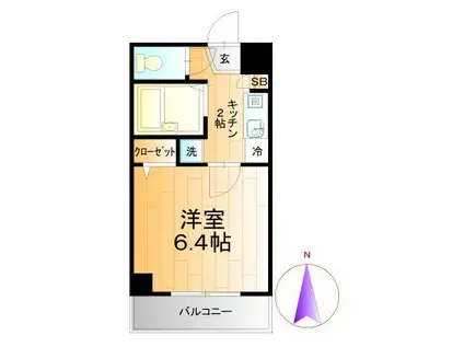 ミリアビタNO.1(1K/2階)の間取り写真