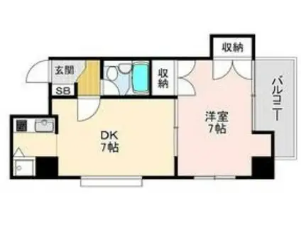 パーチェ御影(1DK/6階)の間取り写真