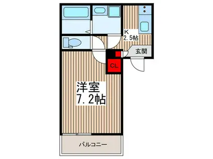 カムリンIII(1K/3階)の間取り写真