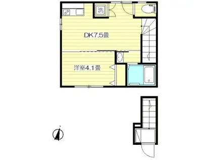 HOUSE326(1DK/2階)の間取り写真