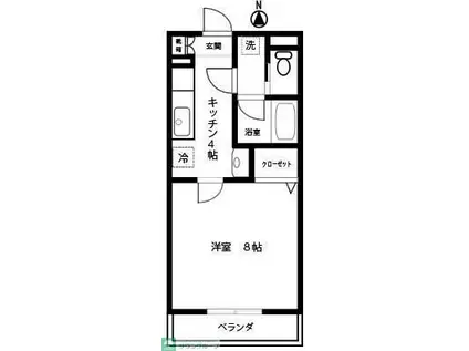 山咲ビル(1K/3階)の間取り写真