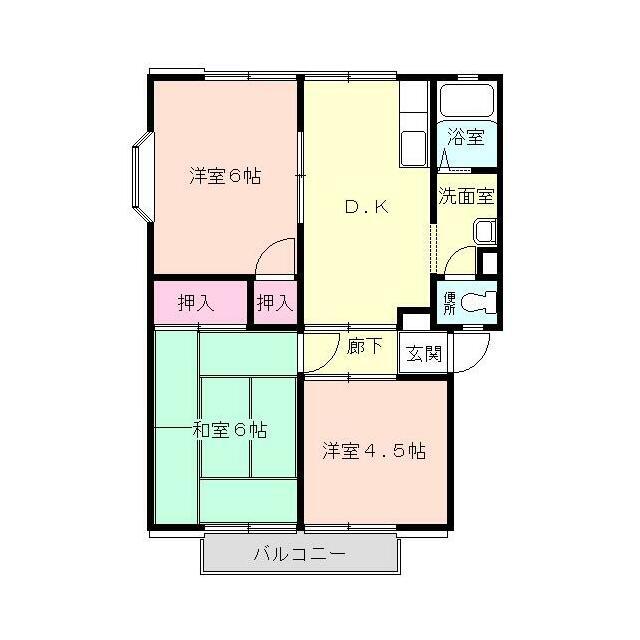ファーストライフ板戸II(3DK/2階)の間取り写真