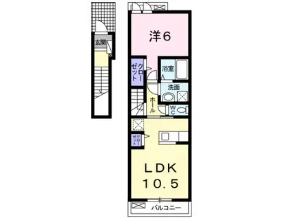 ブローテ(1LDK/2階)の間取り写真