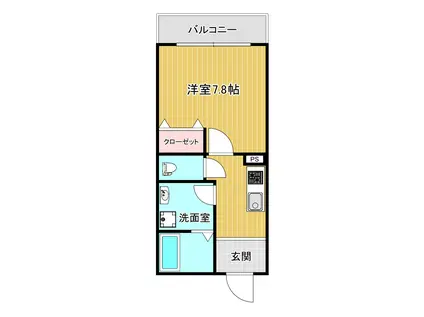 ラ・ポルテ藤原台(1K/1階)の間取り写真