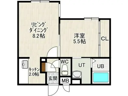 EFFORT NANGO(1LDK/1階)の間取り写真