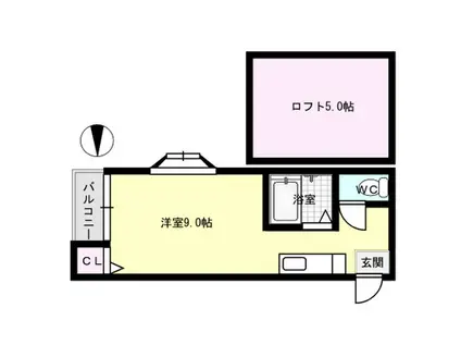 レジデンス光丘(ワンルーム/2階)の間取り写真