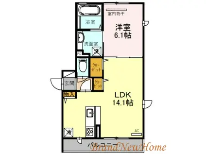 ルナピエーナ(1LDK/1階)の間取り写真