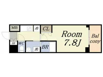 エイペックスみなとCENTRAL AVENUE(1K/9階)の間取り写真