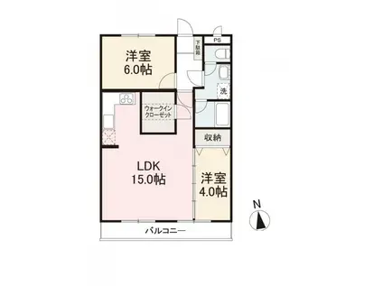 ニュースカイハイツ太田(2LDK/3階)の間取り写真