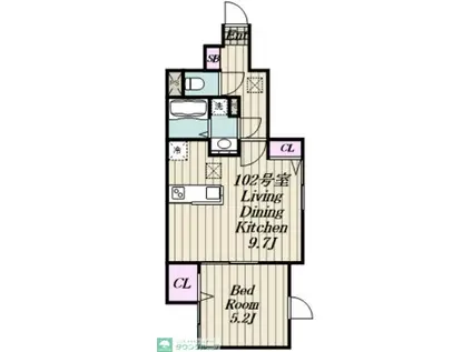 GARDEN TERRACE 都立家政(1LDK/1階)の間取り写真
