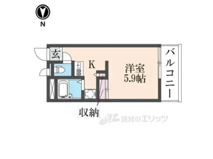 レオパレスエスパシオ21B(1K/3階)の間取り写真