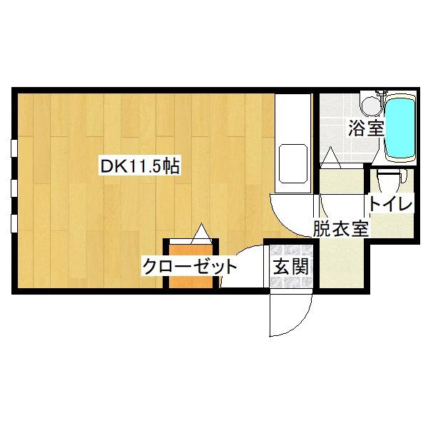 本町サンハイツ(ワンルーム/2階)の間取り写真