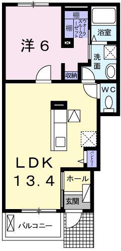 セレーノ・K(1LDK/1階)の間取り写真
