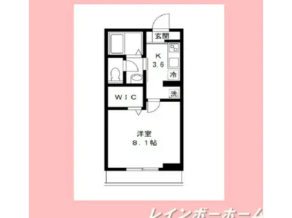 アロファミエント(1K/2階)の間取り写真