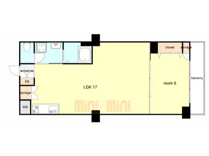 北野町アーバンライフ(1LDK/1階)の間取り写真