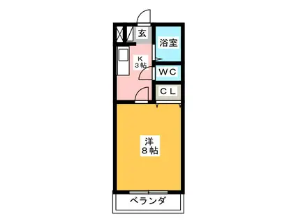 ライフイン・布橋(1K/2階)の間取り写真