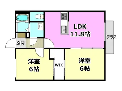 CUORE21(2LDK/1階)の間取り写真