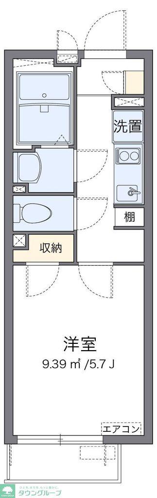 クレイノグリーンブリッジ(1K/3階)の間取り写真