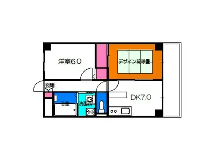 ビューパレス京橋(2DK/3階)の間取り写真