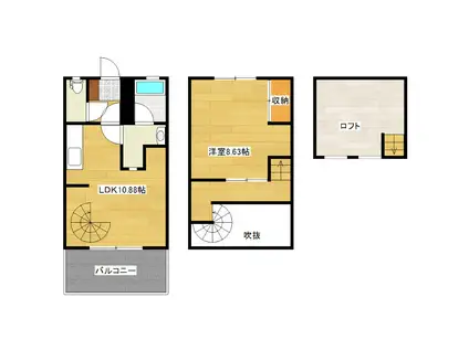 エレガンス日向(1LDK/1階)の間取り写真