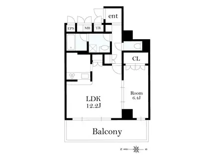 フォンテリエ光が丘(1LDK/5階)の間取り写真