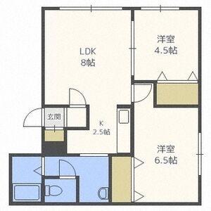 和光ハイツ6号棟(2LDK/1階)の間取り写真