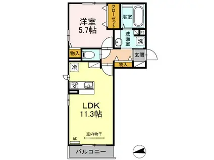 LSY 57(1LDK/3階)の間取り写真