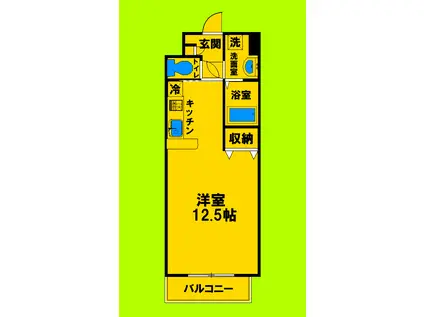 グルーヴ江坂(ワンルーム/2階)の間取り写真