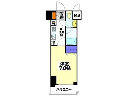 HF八王子レジデンス(1K/7階)の間取り写真