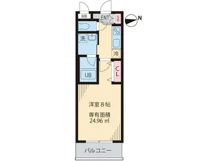 パディーファイブ(1K/2階)の間取り写真