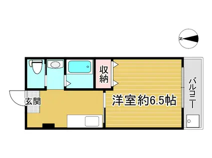まやマンション(1K/3階)の間取り写真