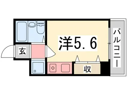 サンパレス21姫路(ワンルーム/6階)の間取り写真