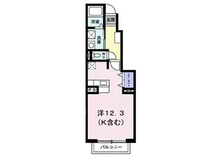 プラシード・II(ワンルーム/2階)の間取り写真