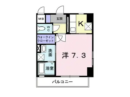 トリトン(1K/2階)の間取り写真