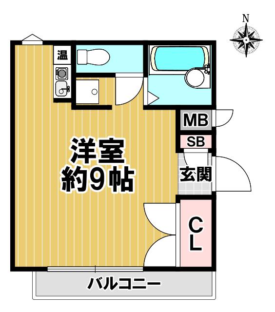 コージーコートK(ワンルーム/1階)の間取り写真