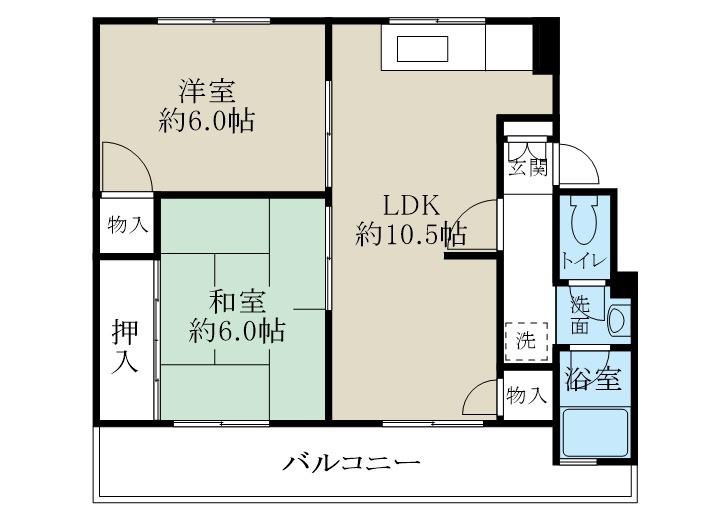 第3コーポ青木(2LDK/3階)の間取り写真