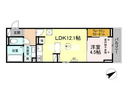 D-ROOM椿(1LDK/1階)の間取り写真