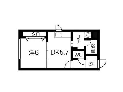 プライムアーバン大通公園II(1DK/3階)の間取り写真