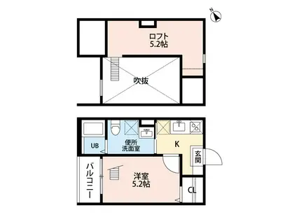 ボルツァーノ(1K/1階)の間取り写真