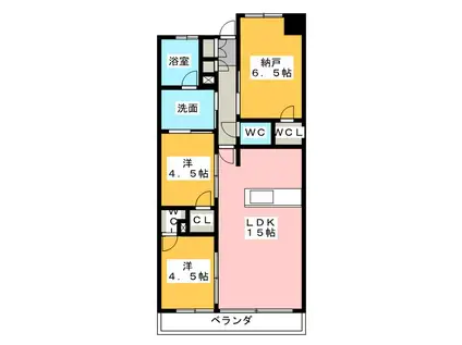 プレミスト四日市駅前(2SLDK/4階)の間取り写真